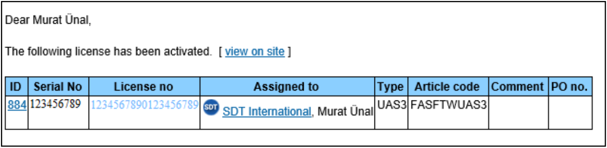 UAS Activation